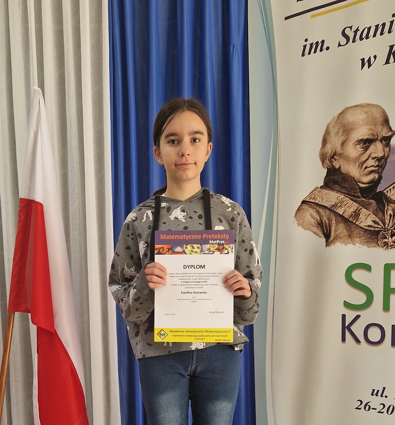Ewelina Jeżewska - 1 miejsce w kategorii SP5. Koordynator - Janina Ceterowska.